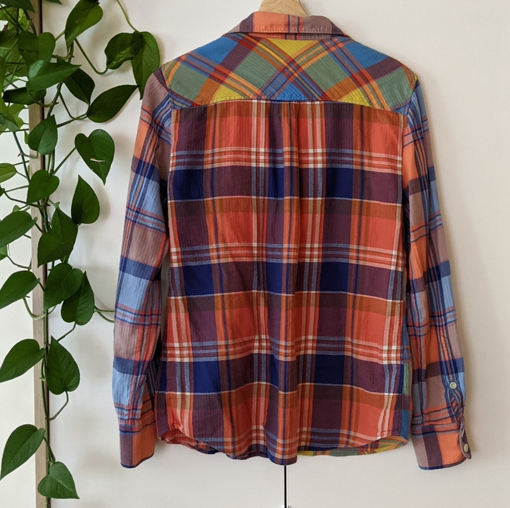 Patchwork Flannel By Jcrew, Size Small - image 2